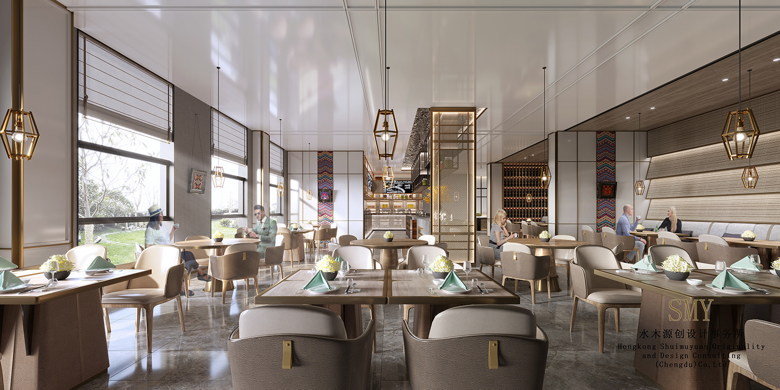 酒店餐廳設(shè)計(jì)裝飾圖，裝飾方案